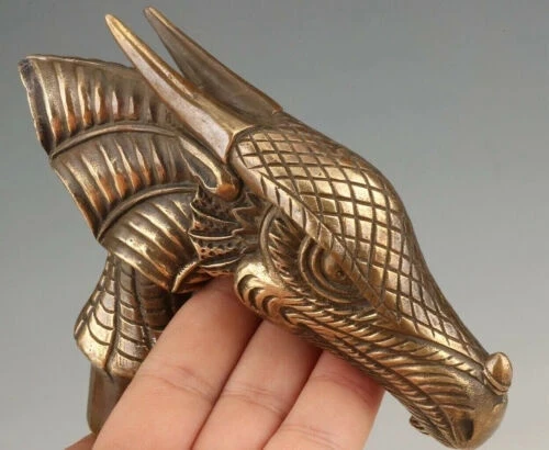 RETRO BRONZE DINOSAUR DRAGON CANE WALKING STICK HEAD HANDLE ACCESSORIES Copper