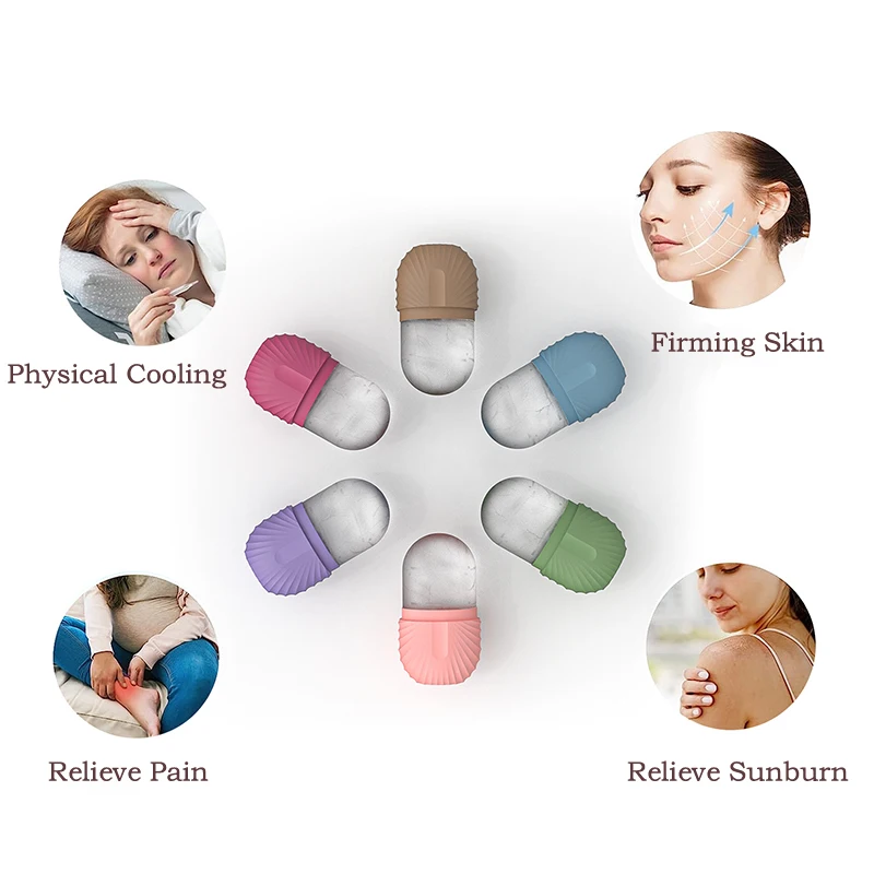 Facial Ice Cube Mould Ice Massage De-Puffing Silicone Freezing Beauty Swelling Face Massager Moisturising Washable