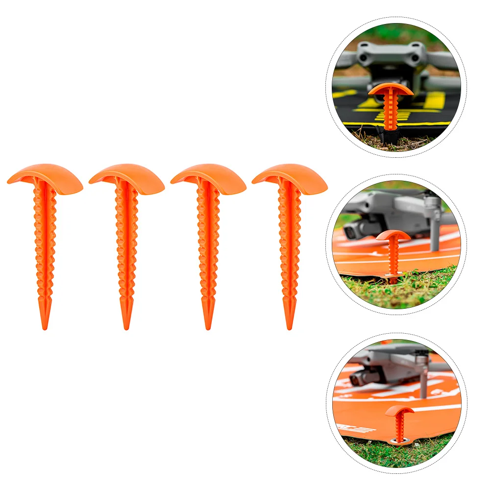 4 PCS Drone Accessories Peg for Landing Pad ABS Material Wear Resistant Lightweight Camping Tent Nail Stakes Hiking