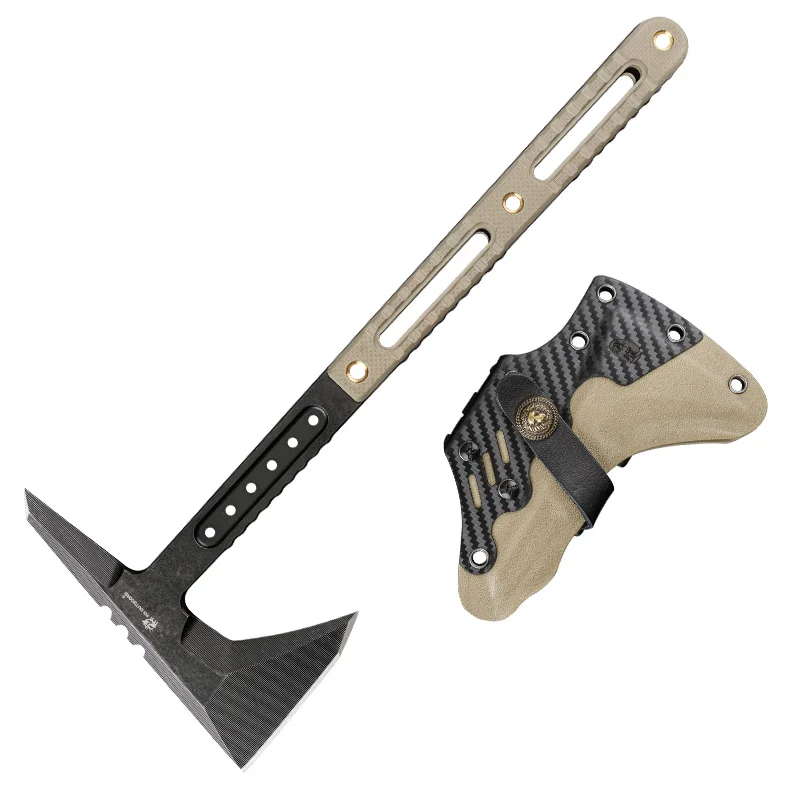 Livre Dc53 Machado Portátil Machado de Sobrevivência Multifuncional para Acampamento ao ar Livre Caminhadas Caça Machado Dc53 Aço Alça G10 Kydex hx ao ar