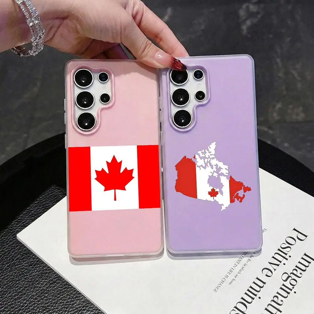 Flag of Canada Phone Case 2-in-1 Detachable Clear Case for Samsung S26-S22 Multi-Color Card Holder Soft TPU