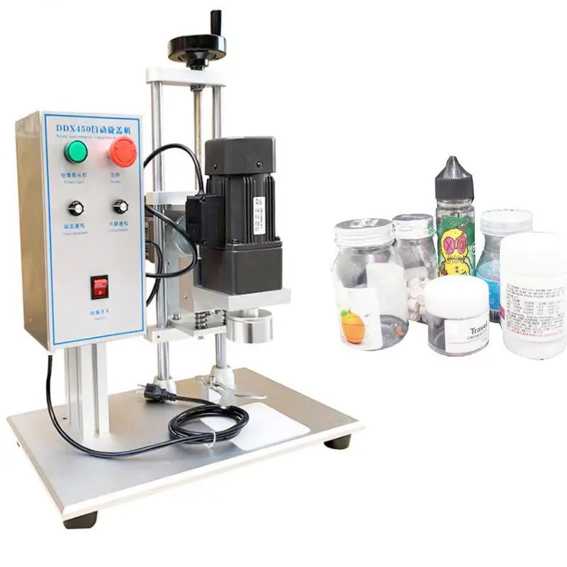 

Desk Top Automatic Cap Capping Machine Round Screw Cap Auto Screw Capper Device Bottle Cover Lid Sealing Locking Rotating Ddx450