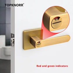 New Bathroom Three-pole Lock With Red and Green Indicator Lock Indoor Door Lock Bathroom Door Handle Single Tongue Handle Lock