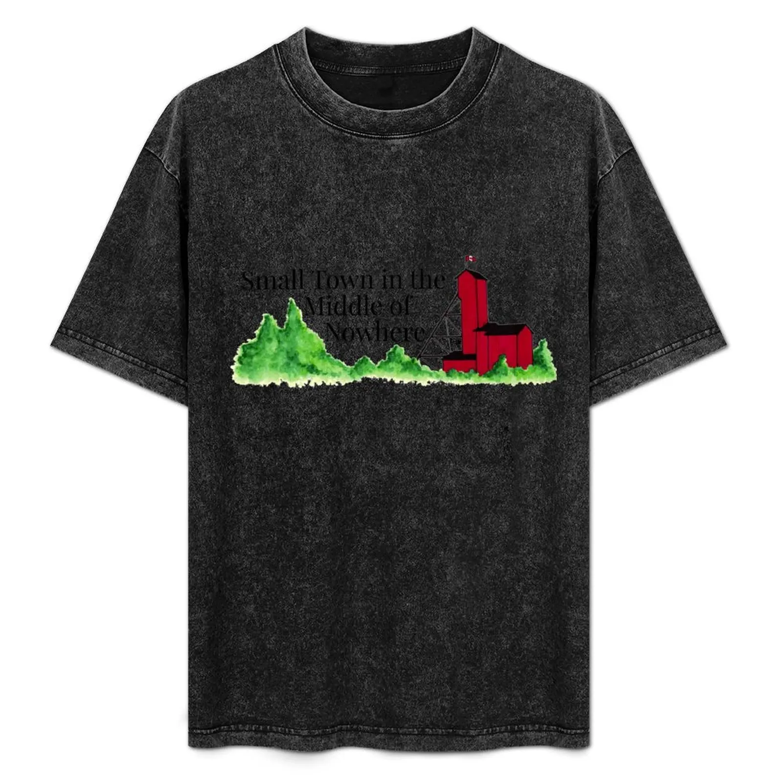 

Small Town in the Middle of Nowhere T-Shirt Basic Plain Tee for Spring and Summer