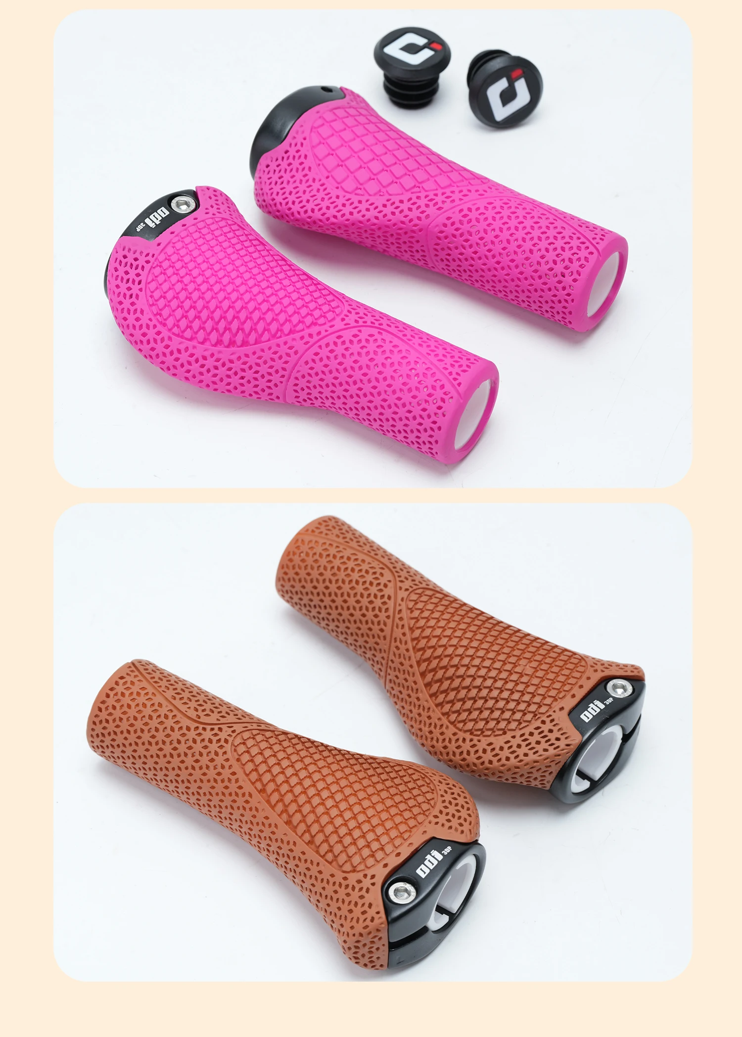 ODI OC2 3D-gedruckte E-Bike-Lenkergriffe, ergonomisch, breite Handballenauflage, rutschfest, stoßdämpfend, hohler Legierungsverschluss für MTB-Rennräder – Detail 18