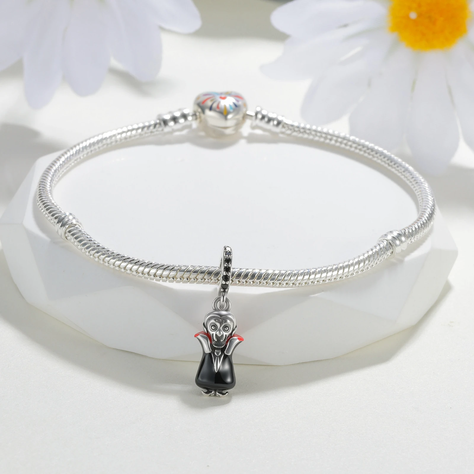 New 925 Sterling Silver Halloween Charm Dracula Vampire Beaded Jewelry Making Bracelet DIY Women's Jewelry Lovers Holiday Gift