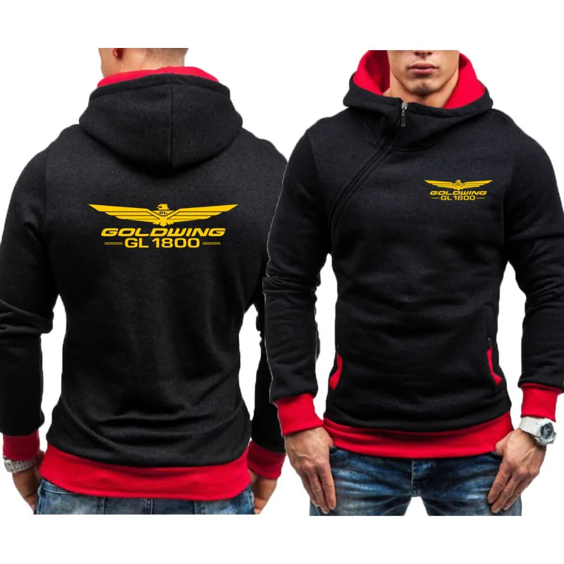 New Fashion Motorcycle racing Men's Hoodies Golden Wing gl1800 print Spring Autumn Men's Pullover Zipper Long Sleeve Sweatshirts