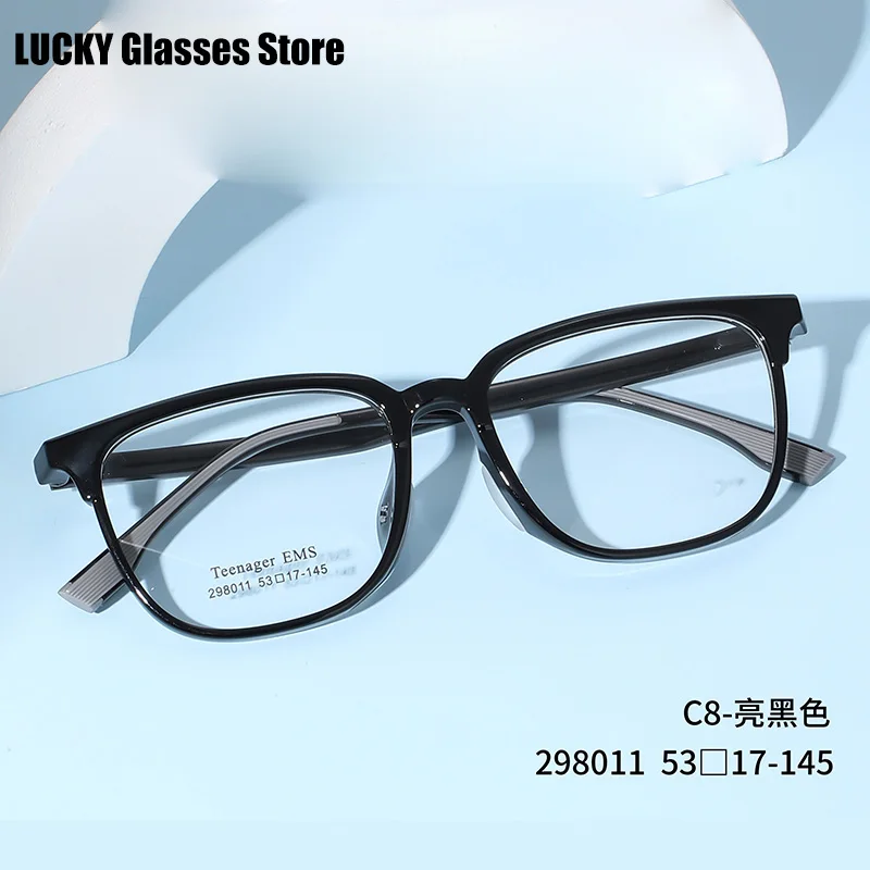 

Lucky Comfortable Silicone TR90 Eyewear Teenage Student Glasses Fashion Square Full Frame Optical Prescription Frames Man Woman