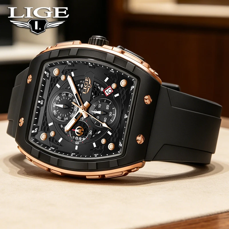 LIGE Top Brand Luxury Watches Men Sport 50M Waterproof Quartz Mens Watch Military Luminous Dive Wristwatch Male Reloj Homre 2024