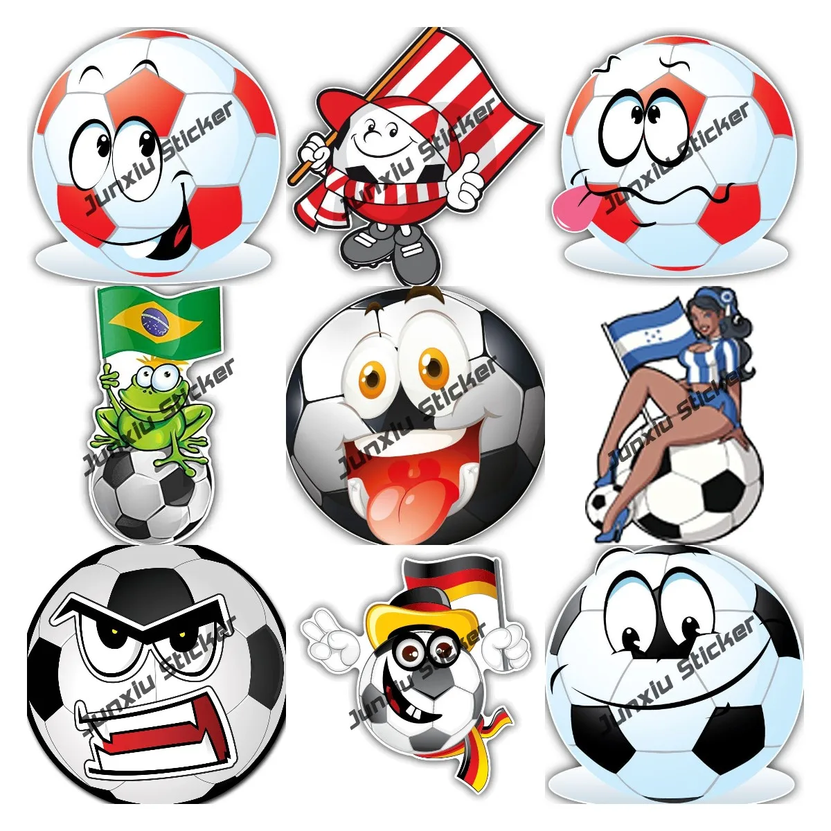 

Funny Soccer Ball Face Car Bumper Sticke Sign Mission Angry Shocked Soccer Ball Emotion Cartoon Decals for Cars Camper Bumper