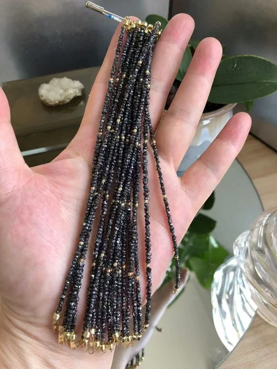 18K Real Gold Natural Black Diamond Bracelet 17cm Genuine Diamond Bangles Jewelry Handcraft Women Fashion Accessory Dropshipping