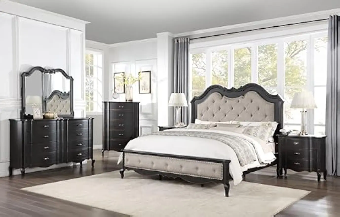 8-Drawer Contemporary Wood Dresser in Antique Black  dressers for bedroom  dressers  bedroom furniture