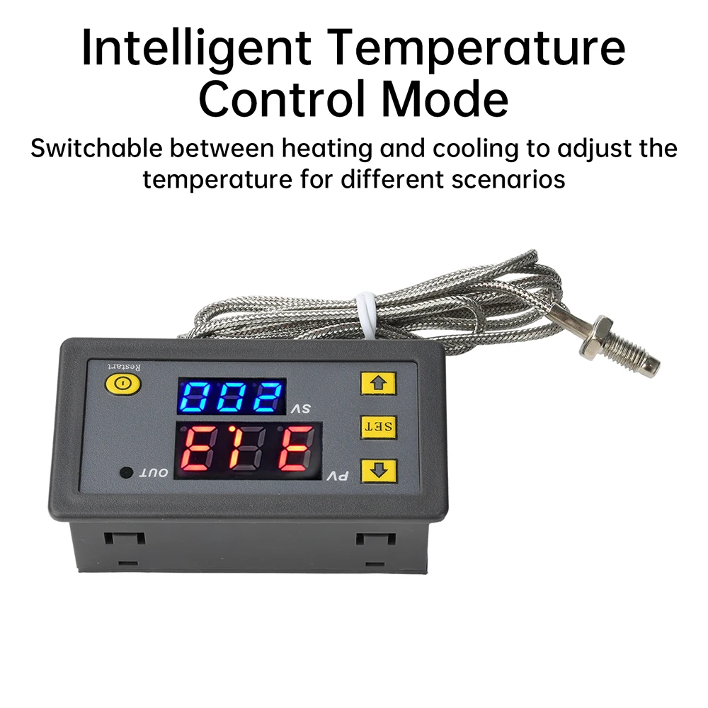 W3230 Temperature Controller M6 Threaded K Thermocouple Digital Thermostat -60°C to 500°C Relay Output DC 5V 12V 24V/AC 110-220V