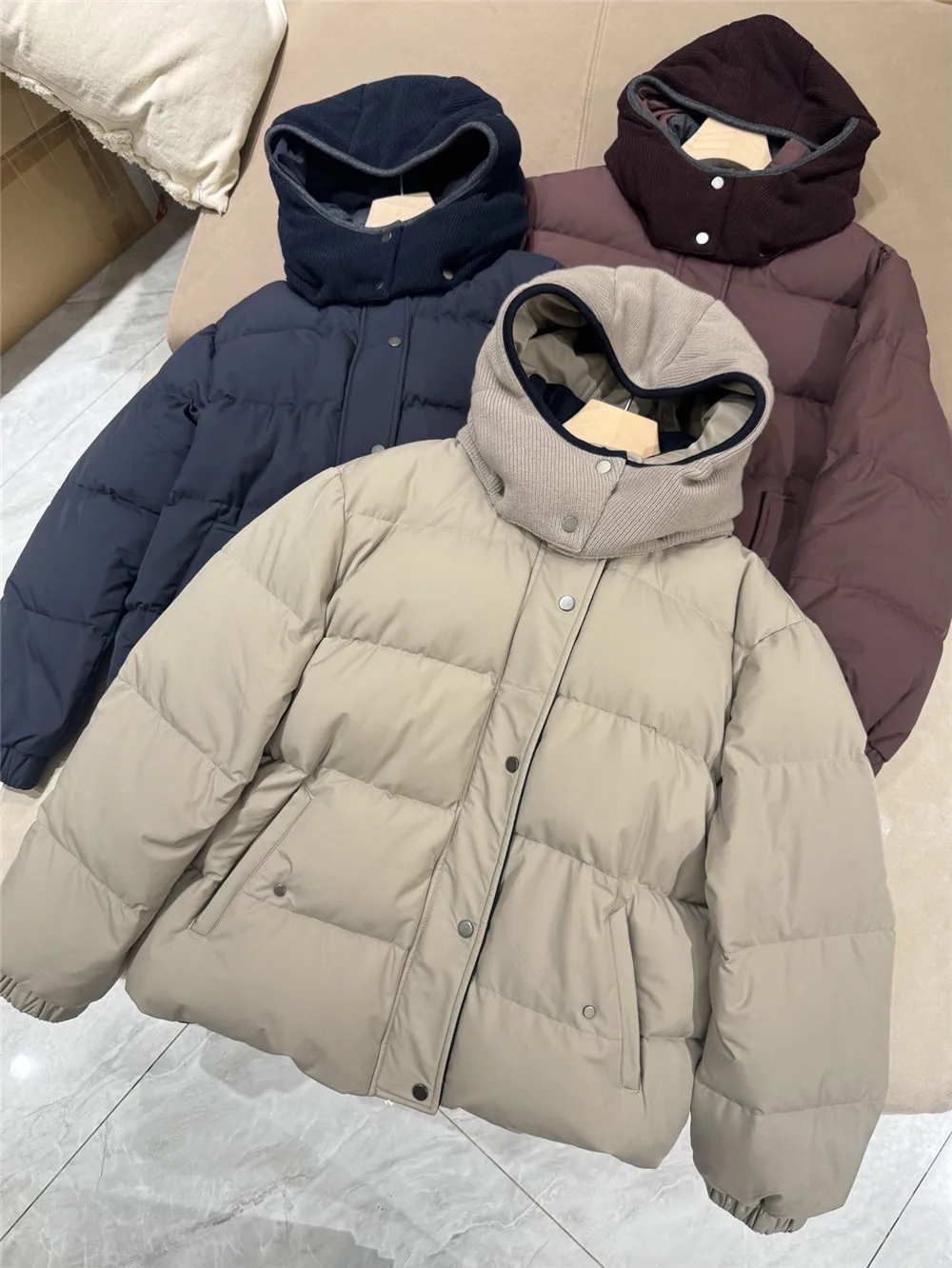 

Women's Autumn And Winter Hooded Detachable White Goose Down Down Warm And Casual Versatile Jacket Coat