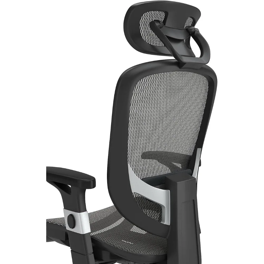 Silla de tarea de malla FlexFit Hyken, ajustable con soporte Lumbar, brazo y cabeza