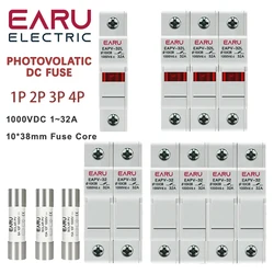 Din Rail Solar PV DC Fuse Holders with Indicator Light suitable for 10*38mm DC PV Fuse Link for Solar Photovoltaic System Pro