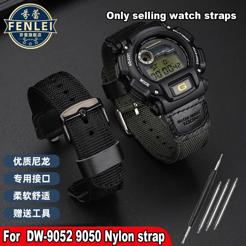 Modified outdoors Watchband For Casio DW-9052 9051 9050 DW6900 AE1200 A158/159 Woven nylon canvas watch chain 16mm 18mm Bracelet