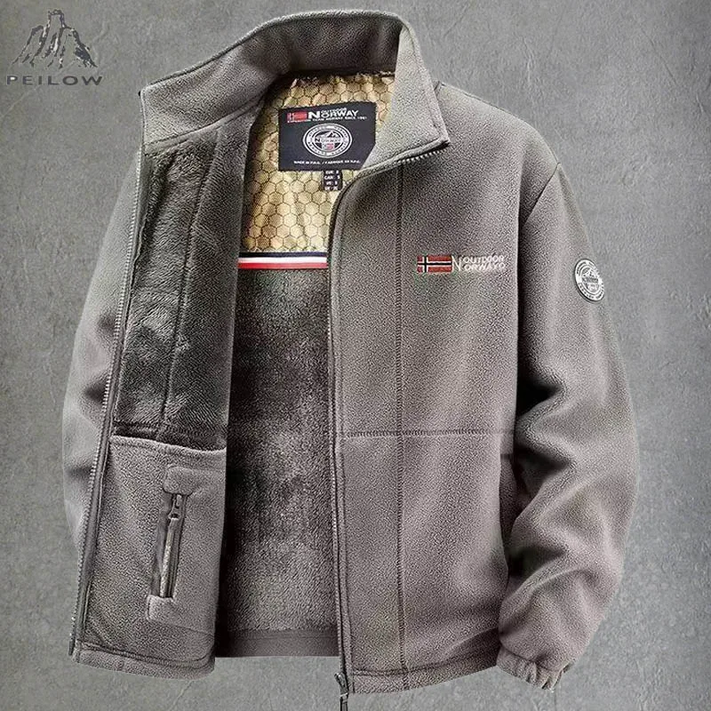 سترات من الصوف القطبي للرجال لخريف وشتاء خارجي سميك ودافئ من الصوف معاطف باركاس للرجال سترات للتخييم والتنزه ملابس للرجال