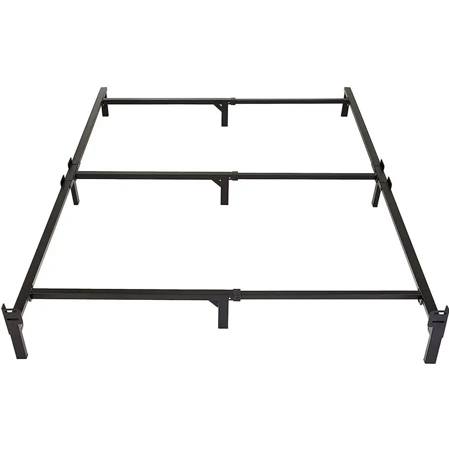 

Basics Metal Bed FrameBox Spring Required, 9Leg Base for Box Spring and Mattress, Full, ToolFree Easy Assembly, Black