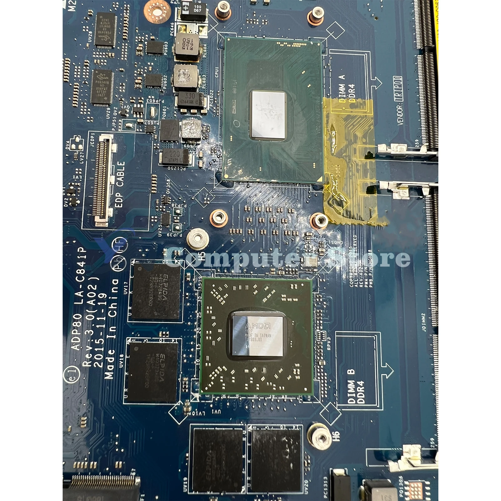 Imagem -05 - Placa-mãe Portátil para Dell La-c841p Dell Precision 15 3510 Cn03mcrf 0hx41 3mcrf E31505m i5 I76th Gen V2g Mainboard