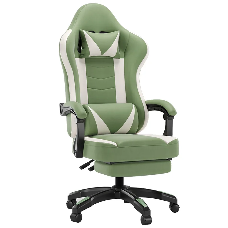 Ergonomic leather gaming chair with adjustable height and rotating function, suitable for long-term sitting comfort