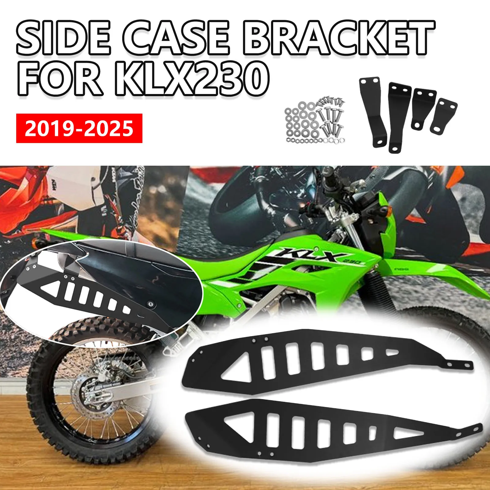 

Для Kawasaki KLX230 2019-2024 KLX 230 2025 задняя багажная полка грузовые боковые кофры багажник седельная сумка кронштейн