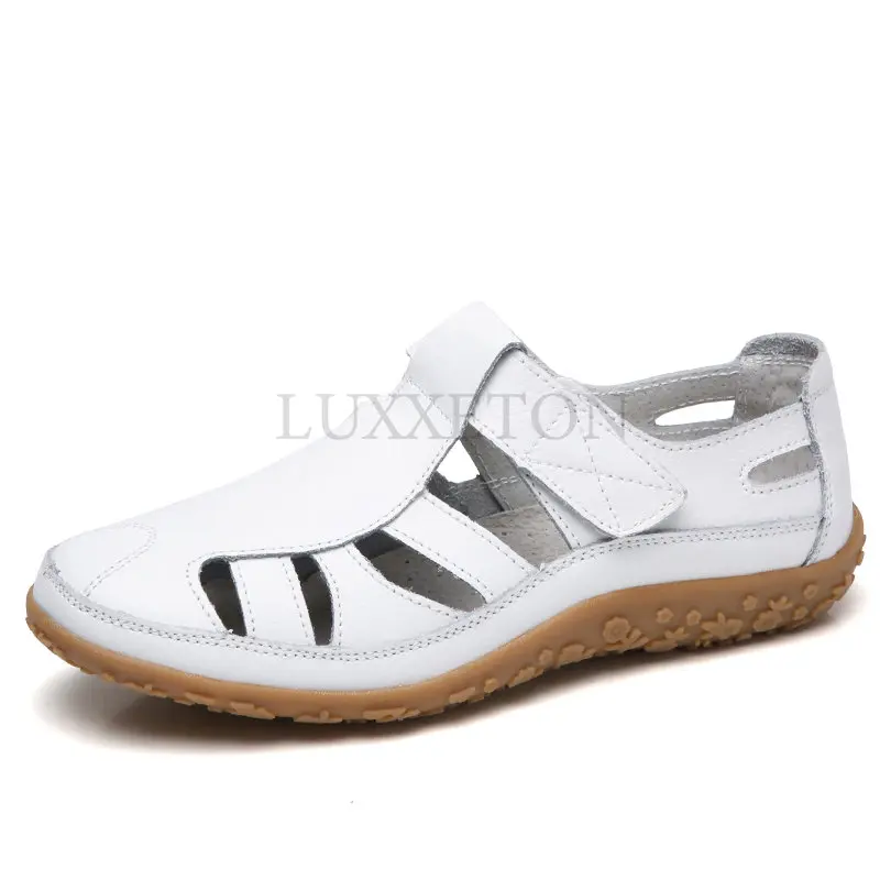 Women Sandals Casual Summer Ladies Soft Beach Sandals Walking Shoes Outdoor Comfort Classic Genuine Leather Woman Sandals