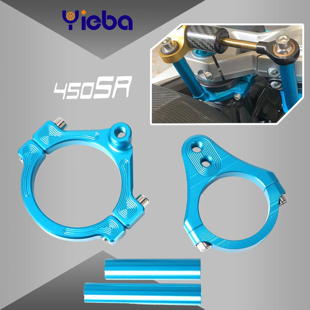 Untuk CFMOTO CF MOTO 450SR 450-SR 2022 2023 2024 Kit braket dudukan peredam kemudi Aluminium aksesori sepeda motor 450 SR 2024-2022