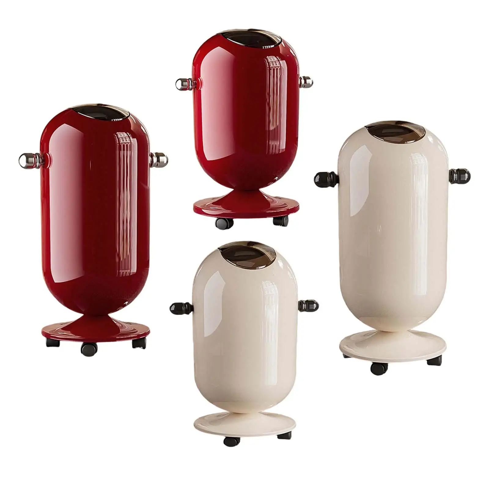 Tall Trash Can with Wheel Garbage Bin Fashion Portable Rubbish Bin Container for Guestroom Study Laundry Entryway Living Room