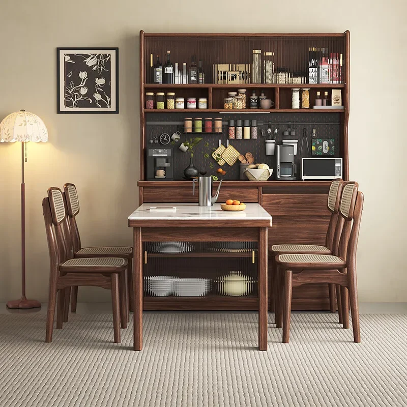 Antique Cabinet Integrated Small Apartment Side Retractable Household Medium Table