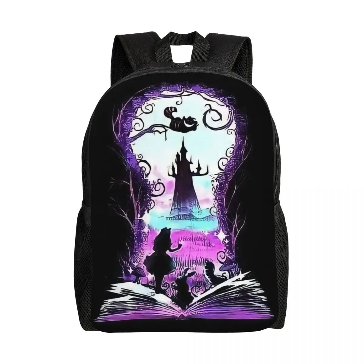 Custom Cheshire Cat Travel Backpack Women Men School Computer Bookbag Alice In Wonderland College Student Daypack Bags