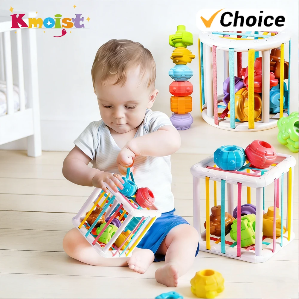 Giocattoli educativi per l'apprendimento Montessori Blocchi di forme colorate per bambini Gioco di smistamento per bambini Bebe Nascita da 0 a 12 mesi Regali giocattolo