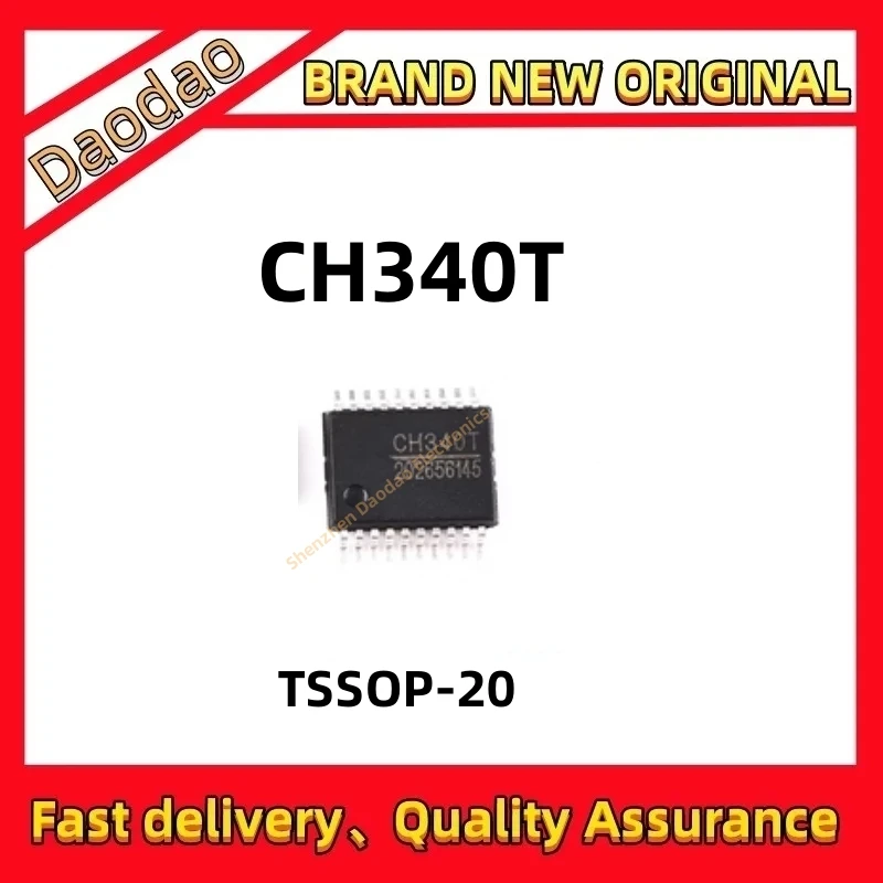 

10Pcs CH340T Tssop -20 USB to serial port chip USB bus adapter chip New original