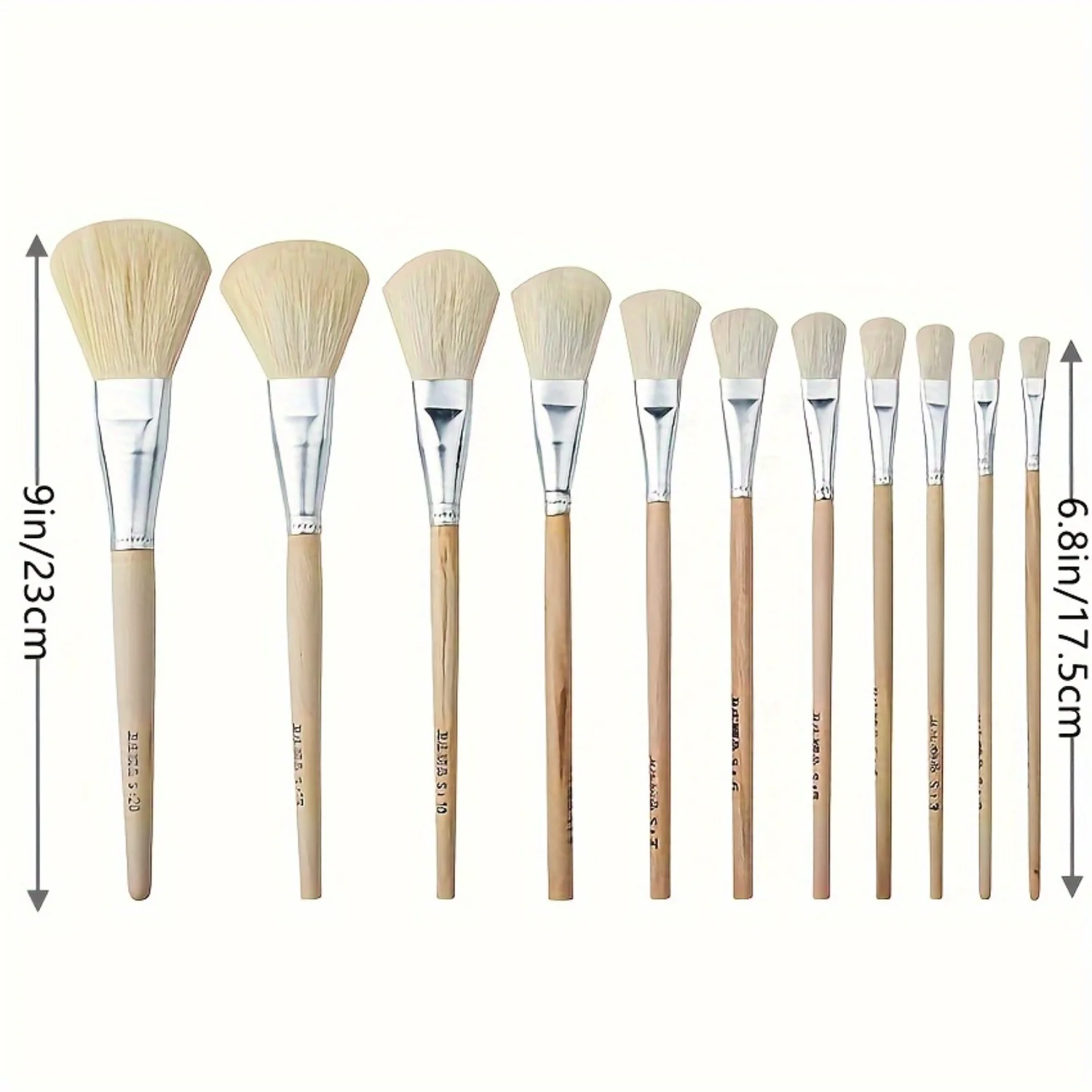 Set of High-Quality Soft Goat Hair Round Paintbrushes for Fine Art, Ceramics, and Craft Painting - Precision Smooth Sketching Br