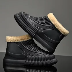 Winter Waterproof Men Boots Comfotable Lightweight Man Cotton Shoes Lightweight Warm Mens Snow Boots EVA Flat Male Casual Shoes