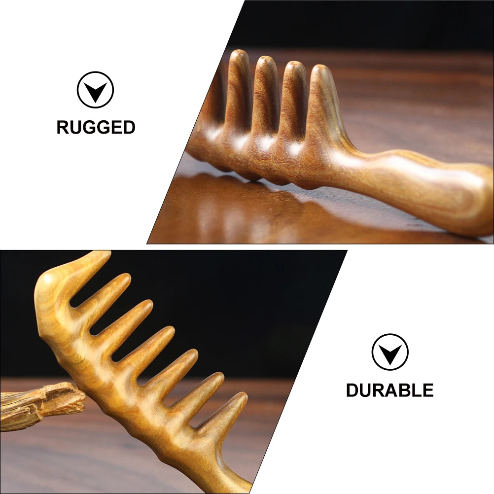 

Fish Shaped Green Sandalwood Wooden Comb Hair Scalp Massage Comb Natural Wood Hair Care Tool for Travel and Home