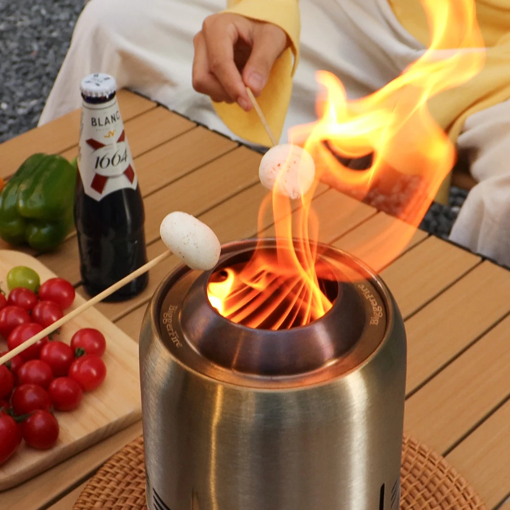 Smokeless Tabletop Fire Pit Stainless Steel Indoor Outdoor Table Top Firepit Portable Mini Stove For Camping