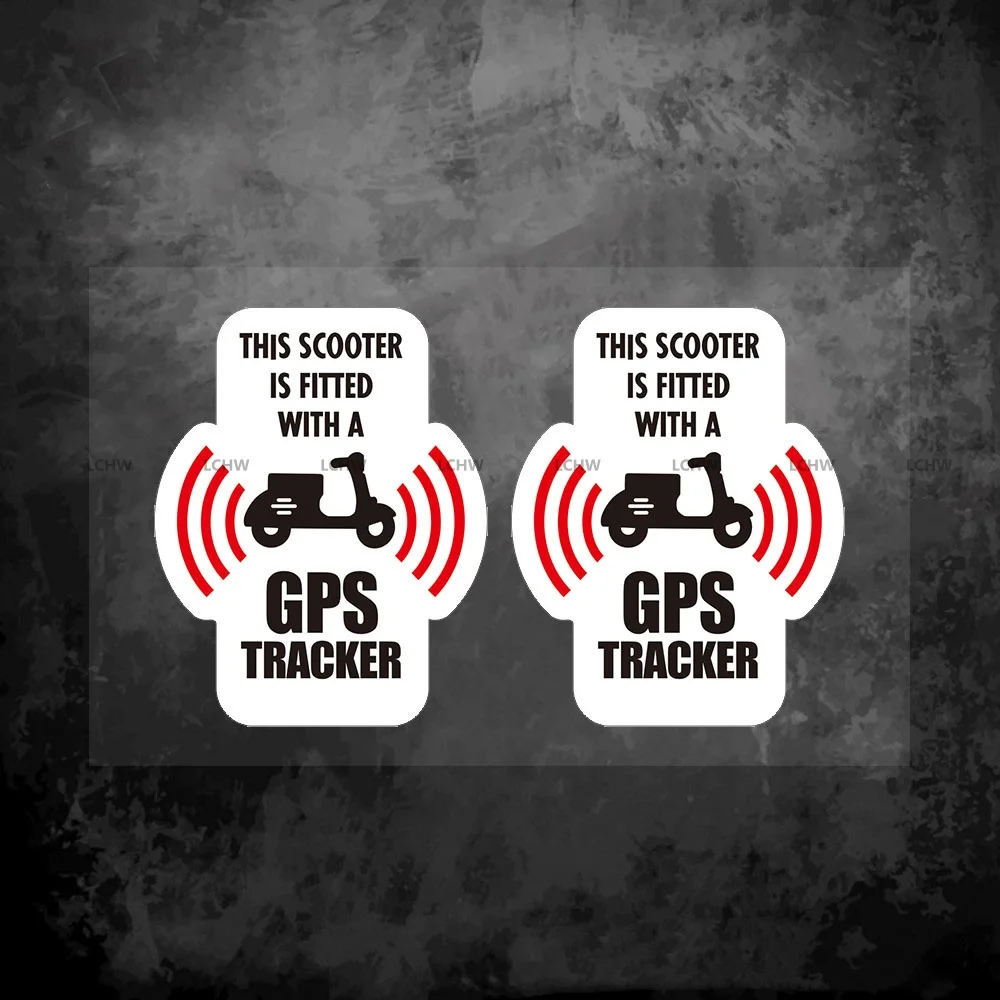 2PCS Scooter Protected by GPS Tracking Stickers Bicycle Racing Cycling MTB Fold Tube Warning Decals Car Styling