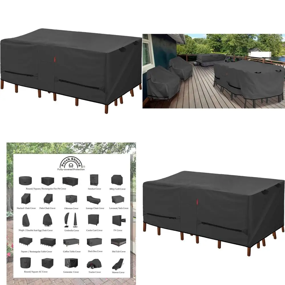 

Всепогодный чехол для комплекта садовой мебели (стол и стулья) - 86 x 44, черный