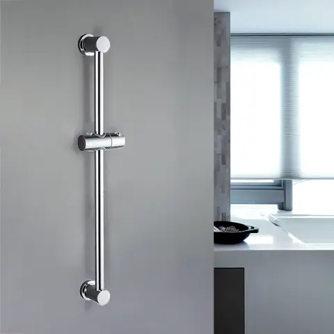 Adjustable Shower Bar Lifting Rod Extendable Wall Mount Shower Horizontal Bar Column Matte Black Chrome Bathroom Riser Slide