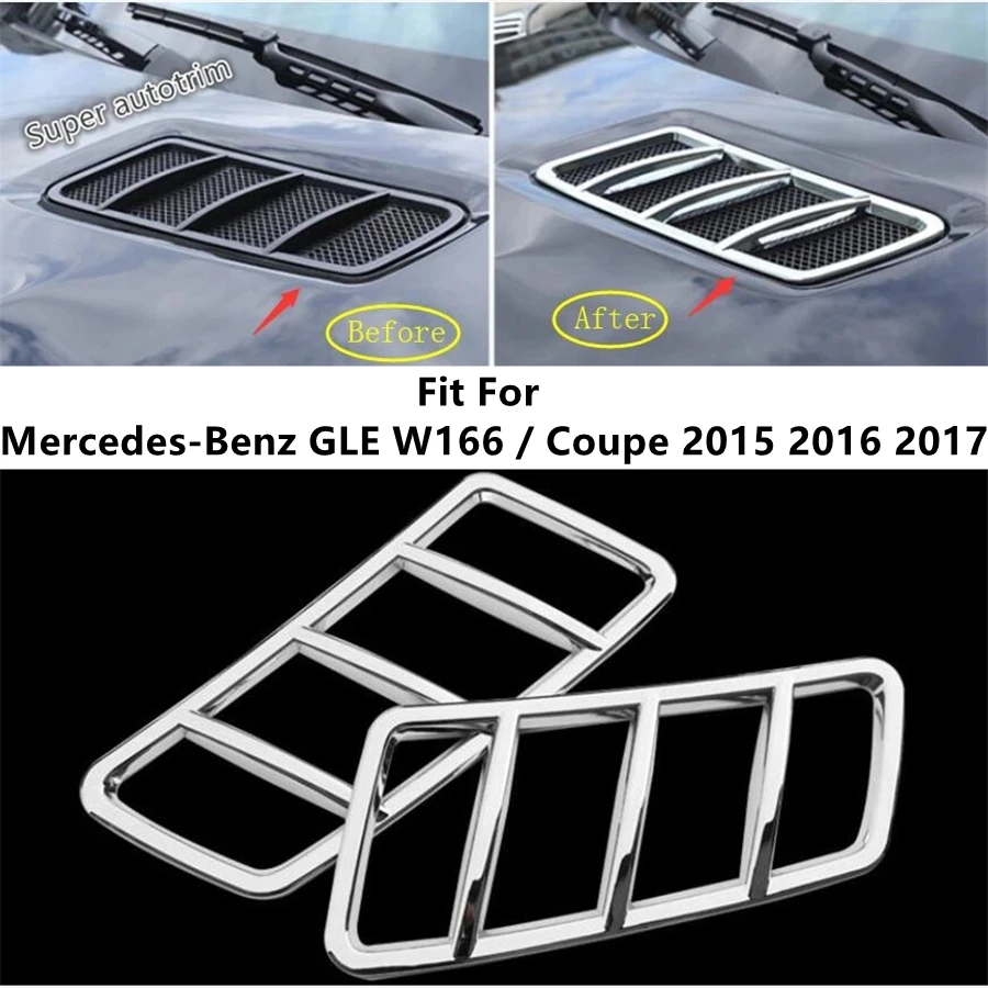 Front Hood Air Conditioning AC Vent Outlet Frame Cover Trim Accessories For Mercedes-Benz GLE W166 / Coupe C292 2015 2016 2017