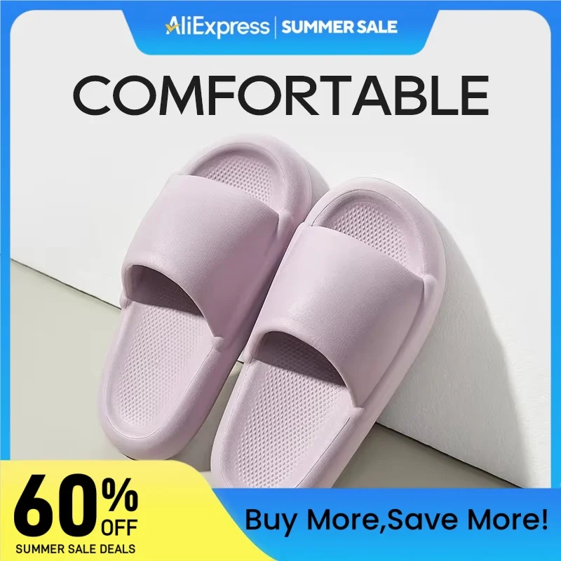 UTUNE Thick Sole Women Slippers Summer Massage Soft EVA High Heel Bath Indoor Home Slides Sandals Couple Anti-slip Outside Shoes