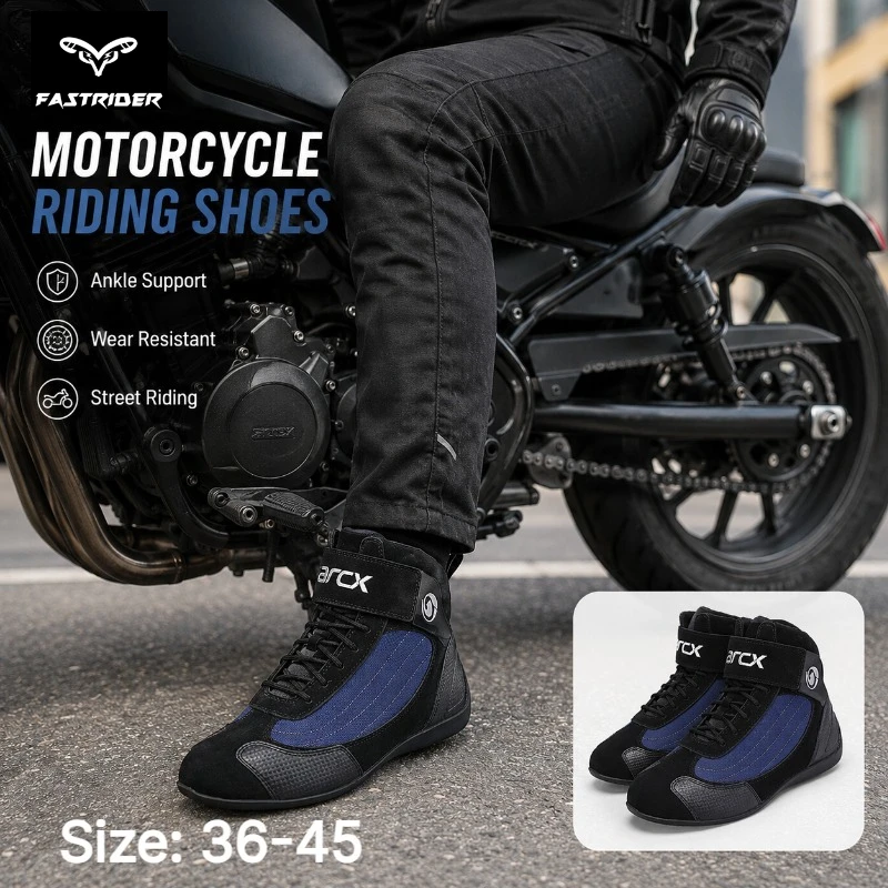 Motorcycle Leather Boots Motocross Off Road Protective boot Botas Scooter Racing Moto Bike Riding Motorcycle Shoes boot