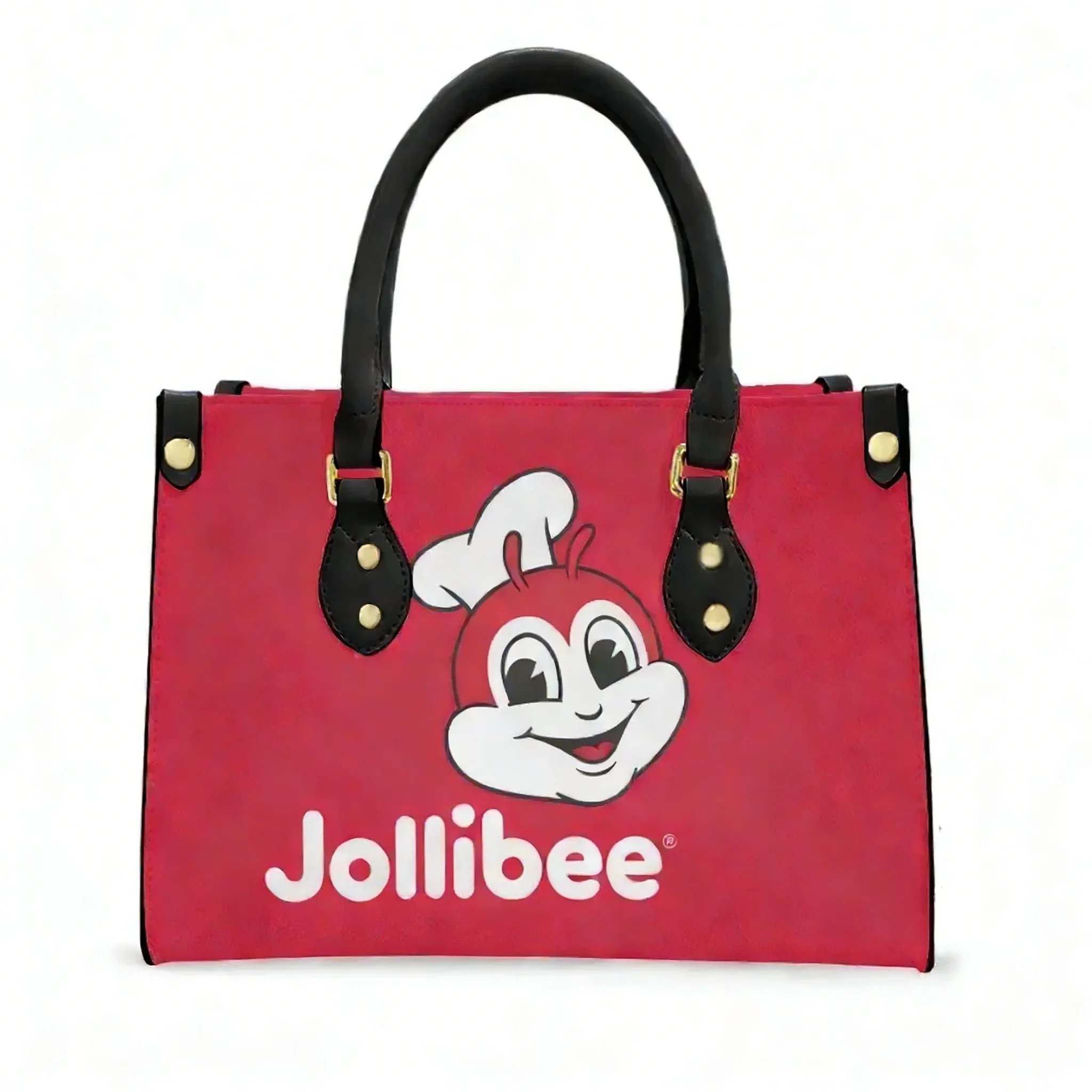 

J-Jollibee Philippine Food Tote Bag Purse Womens Mens Personalized Text Image PU Leather Handbag Business Shopping Gift Bags
