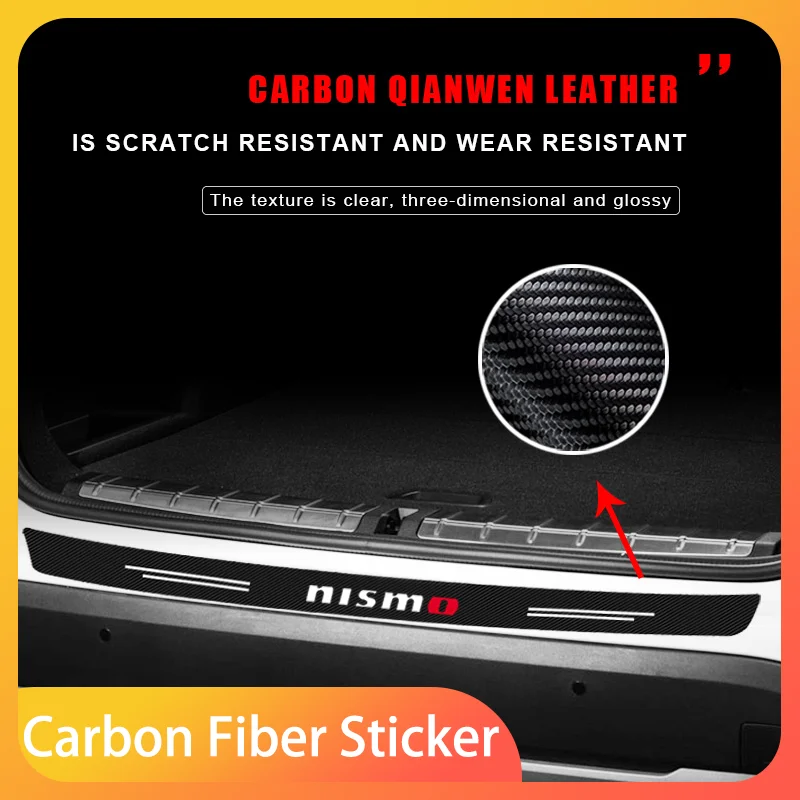 Carbon Fiber Car Rear Bumper Trunk Guard Protected Sticker For Nismo Nissans Tiida Teana Skyline Juke X-trail Almera Qashqai