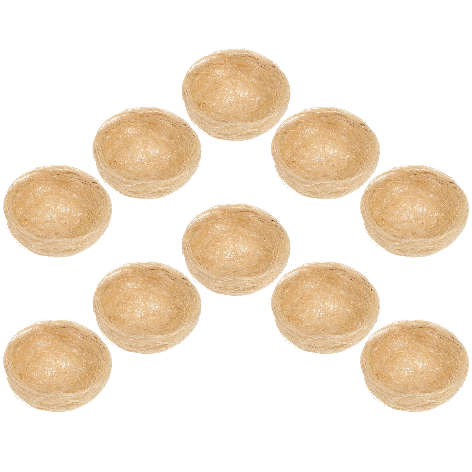 

10 Pcs ange 7CM Simulated Bird Nest Handmade Jute Artificial Nests for Crafts Decor Party naments Christmas Gardening Props