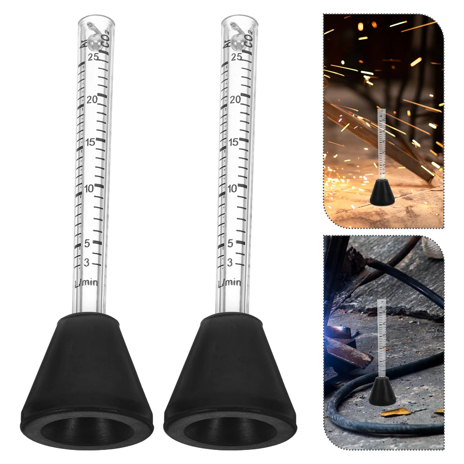 

2 pcs Argon Co2 Dual Scale Meter Mig Tig Welding Flow Control Durable Material Industrial Repair Workshop Use
