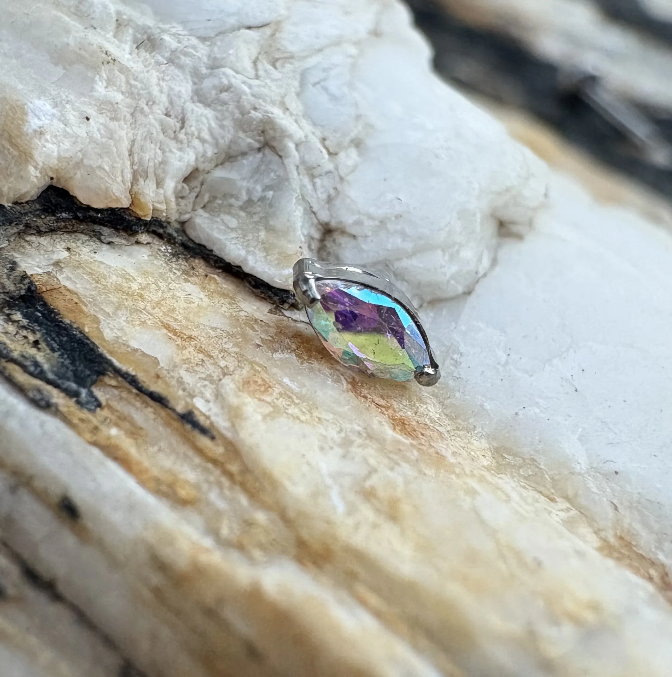 16G Implant Grade Titanium ASTM F136 Internal Thread AB Colors Series with CZ Cartilage Helix Ear Rings Piercing Body Jewelry