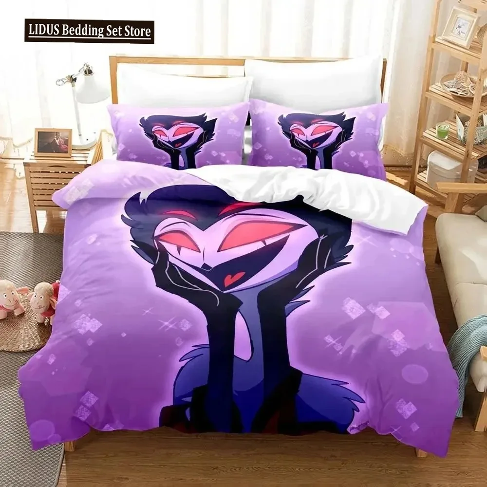 Anime Stolas Helluva Hazbin Hotels Boss Bedding Set Boys Girls Twin Queen Size Duvet Cover Pillowcase Bed Boys Adult