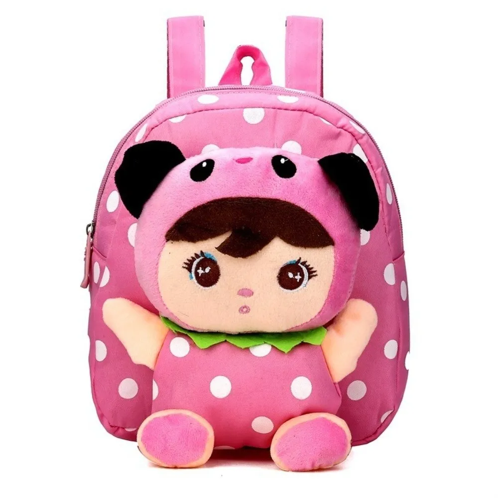 Soft Polka Dot Children Backpack Lightweight Multiple Pockets Rucksack 3D Design Adjustable Straps Kindergarten Schoolbag